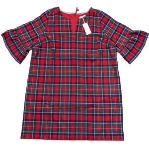 NWT Vineyard Vines Plaid Greenwich Flutter Sleeve Dress Size 22